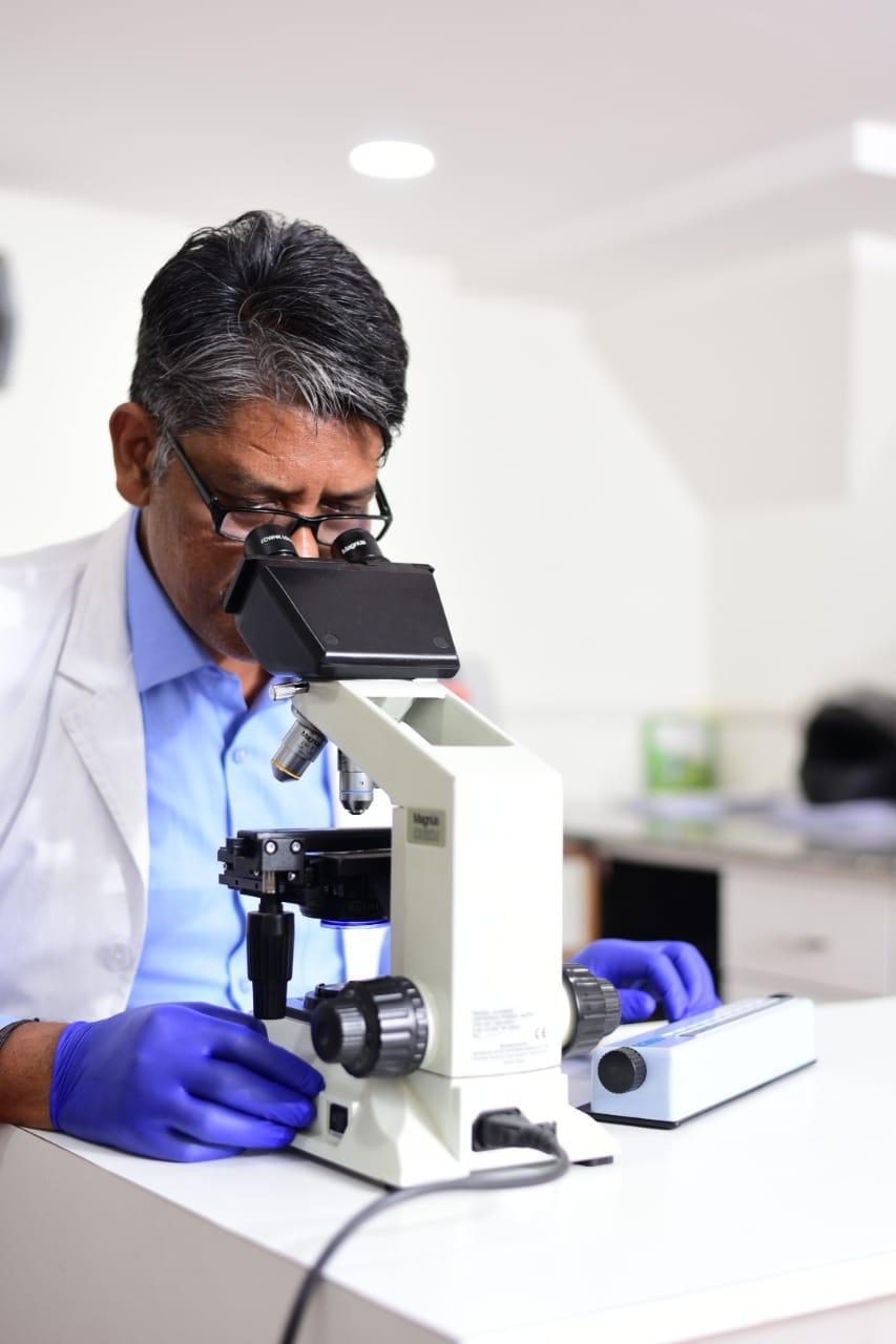 Sample analysis under microscope — UHS Vista, Guwahati